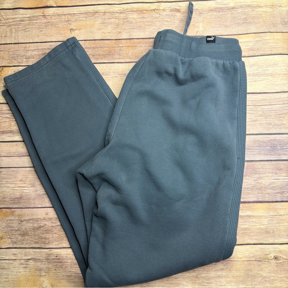 Puma Men's Dark Gray Fleece Joggers with Side Rib Panels - Picture 5 of 7
